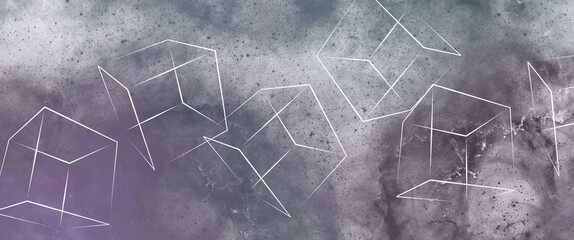 fond couleur gris béton dégradé avec formes géométriques  cubes