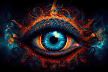 Third eye - Spiritual awakening chakra - By Generative AI - obrazy, fototapety, plakaty