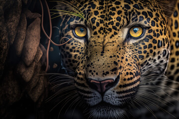 Przyczajony jaguar - obrazy, fototapety, plakaty