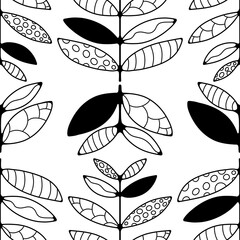 Simple floral seamless leaves pattern for fabrics and wrapping paper and gifts and kids