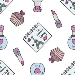 vector graphic seamless pattern with holiday objects