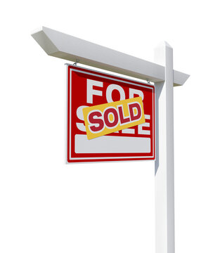 Sold Home For Sale Real Estate Sign - Transparent PNG.