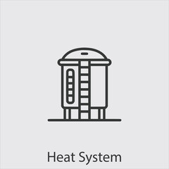 Heat system icon vector icon.Editable stroke.linear style sign for use web design and mobile apps,logo.Symbol illustration.Pixel vector graphics - Vector