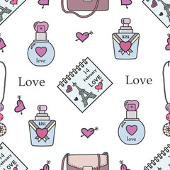 vector graphic seamless pattern with holiday objects