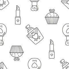 vector graphic seamless pattern with holiday objects