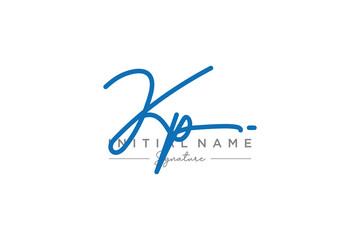 Initial KP signature logo template vector. Hand drawn Calligraphy lettering Vector illustration.