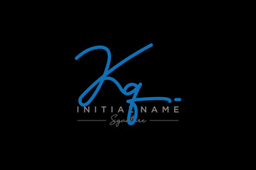 Initial KQ signature logo template vector. Hand drawn Calligraphy lettering Vector illustration.