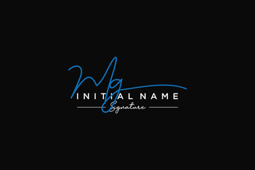 Initial MG signature logo template vector. Hand drawn Calligraphy lettering Vector illustration.