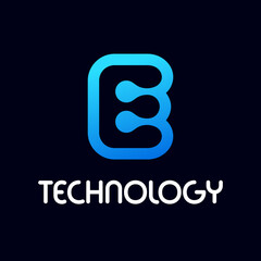 Letter E technology vector template. This alphabet is suitable for industrial, network or connect business.