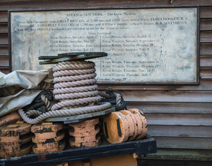 Coils of rope on the dockside in Bristol, England
