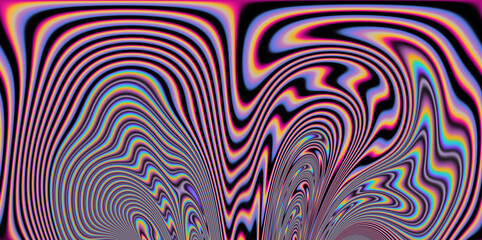 Fototapeta na wymiar Op-art pattern with holographic gasoline like stains and leaks. Rainbow multicolored abstract background.