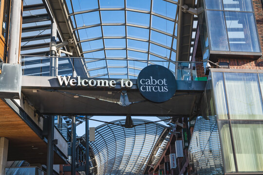 Entrance of Cabot Circus in Broadmead, Bristol England