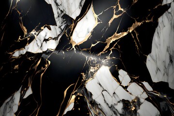 Black and white marble stone, abstract background pattern