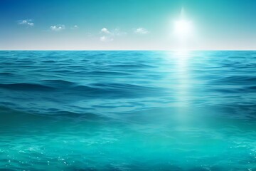 Fototapeta na wymiar Beautifull view of a clear blue ocean water, horizon background