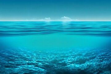 Obraz premium Beautifull view of a crystal clear blue ocean water, horizon background