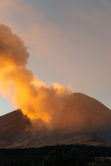 Popocatepetl volcano, as viewed from high on neighboring Iztaccihuatl.