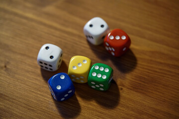 dice on a table