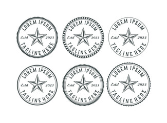 star logo design vintage set, illustration logo design template