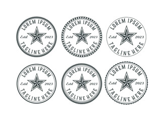 star logo design vintage set, concept vector illustration