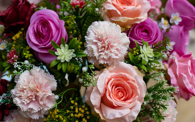 close-up view of a bunch of flowers