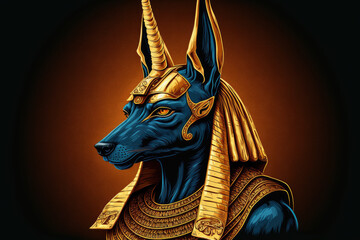 Anubis or Inpu, a god of Egypt. Generative AI