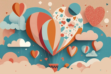 Valentine's day background design. Digital art, generative ai.