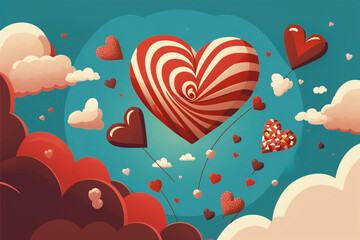 Valentine's day background design. Digital art, generative ai.