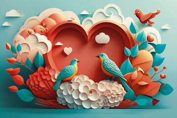 Valentine's day background design. Digital art, generative ai.