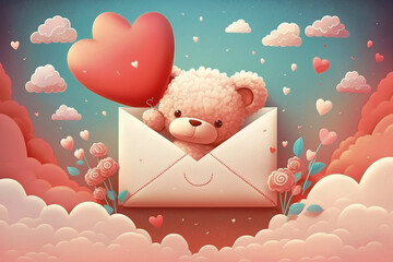 Valentine's day background design. Digital art, generative ai.