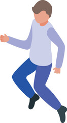 Jumping autism kid icon isometric vector. Child mental. Health disease