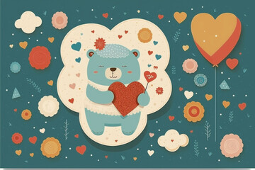 Valentine's day background design. Digital art, generative ai.