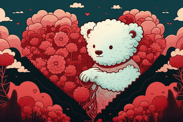 Valentine's day background design. Digital art, generative ai.