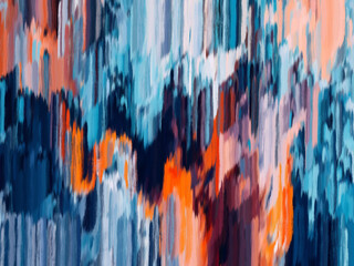 Abstract art background line brush colorful blue orange
