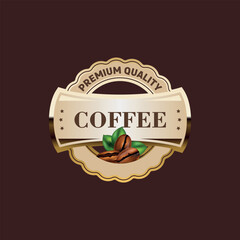 vector coffee label isolated on white background