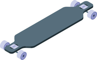 Classic longboard icon isometric vector. Retro board. Wheel skate