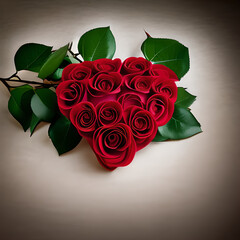 Heart-shaped rose bouquet