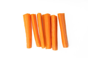 Carrot slice isolated on white background.