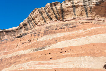 Sandstone strata in a western Colorado canyon