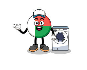 Fototapeta premium madagascar flag illustration as a laundry man