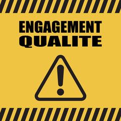 Logo engagement qualité. - obrazy, fototapety, plakaty