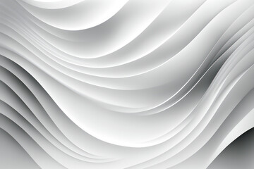 White waves background texture, soft wavy backdrop for design, generative ai