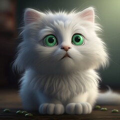 Cute cat eyes green