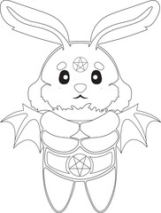 Cute creepy kawaii coloring page