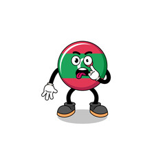Character Illustration of maldives flag with tongue sticking out
