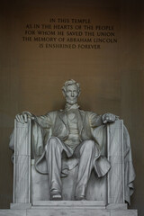 Abraham Lincoln Statue in Washington, D.C. with Quote