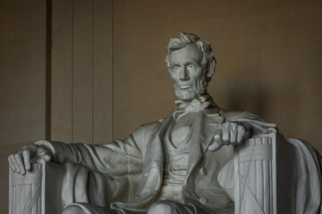 Partial View of the Abraham Lincoln Statue at the National Mall in Washington, D.C.