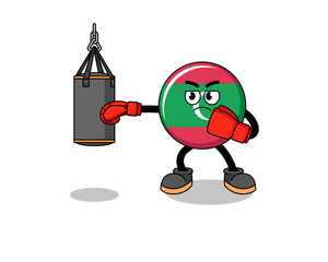 Illustration of maldives flag boxer