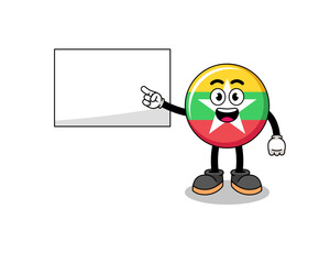 myanmar flag illustration doing a presentation