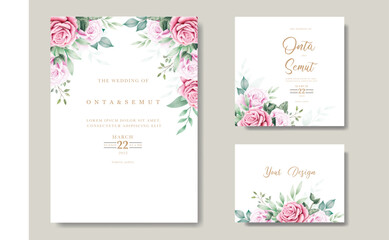 Fototapeta na wymiar Beautiful rose wedding invitation card template