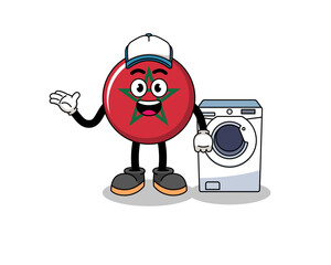 morocco flag illustration as a laundry man